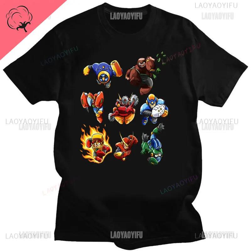 Official Megaman Player Select Men'S T-Shirt Mega Man Video Game Men Printed Tee Fashion Summer Cotton Casual Men'S Gift T Shirt