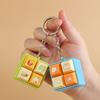 4-Keys Keyboard Fidget Toy with Light Sound Cartoon Keyboard Finger Clicker Toy Decompression Button Fidget Keychain Stress Relief Desk Toy