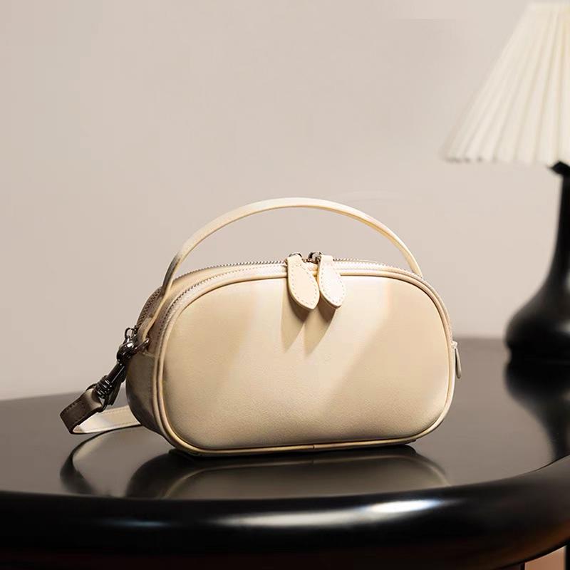 Women's Genuine Leather Handbag - Spring/Summer 2025 Camera Crossbody & Handheld Bag 