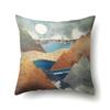 Polyester Pillowcase Automobile Decoration Mountain Home Print Pillowcase Waist Cushion Cover Bedside Cushion Cover Bedside Cushion Cover