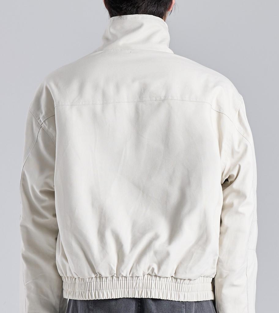Button Seoul Crop Heavy Boa Two-Way Work Jacket (Ivory)