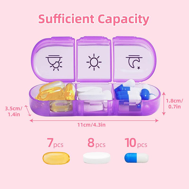 Food Grade Plastic Rainbow Grid Waterproof Medicine Box Bag Type Weekly Dose Storage Organizer Compact Portable Pill Case