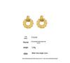 18K Gold Plated Twisted Circle Stud Earrings - European & American Fashion, Stainless Steel Whirlwind Design