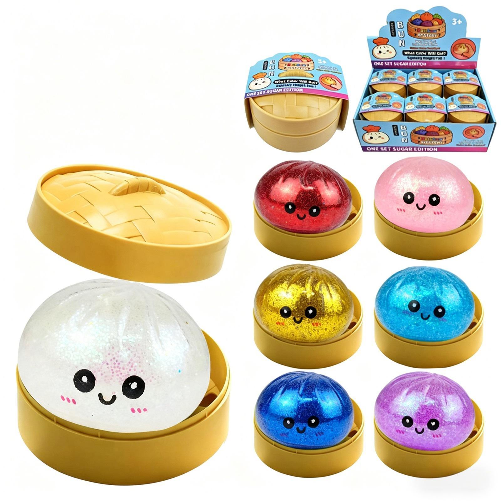 Realistic Char Siu Bao Barbecued Pork Bun Squeezable Toy, Stress Reliever, Large Steamed Bun With Slow , Realistic Food Toy For Stress Relief. One Size