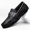Fashion High Quality Men's Fashionable Snake Skin Pattern Comfortable Business Banquet Leather Shoes Spring New Men's Casual Loafers