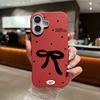 Plain Color Bowknot Patterned Leather Texture Shell for iPhone 16 Pro 15 14 Plus 13 12 Pro Max 11 Shockproof Soft Tpu Slim Matte Case Cover