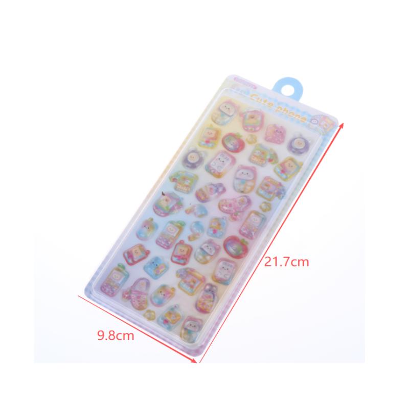2/4Pcs Cute 3D Embossed Stickers For Scrapbooking Craft Supplies Diy Phone Case Decoration