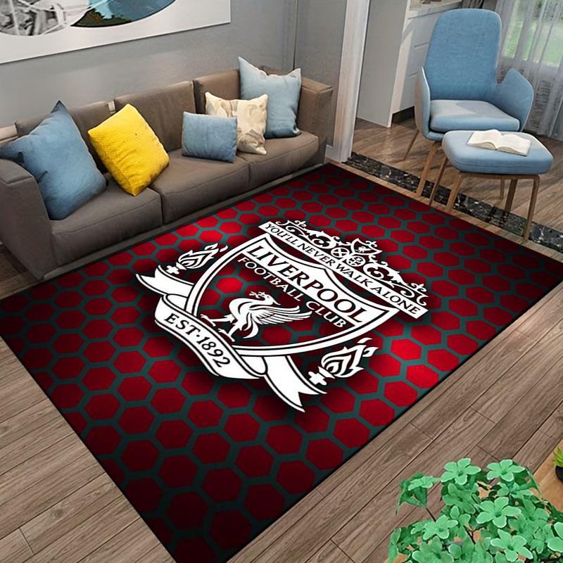 Tappeto Logo Liverpool Football Club, Design a Nido d'Ape Rosso Adatto per l'uso come antiscivolo per soggiorno camera da letto divani