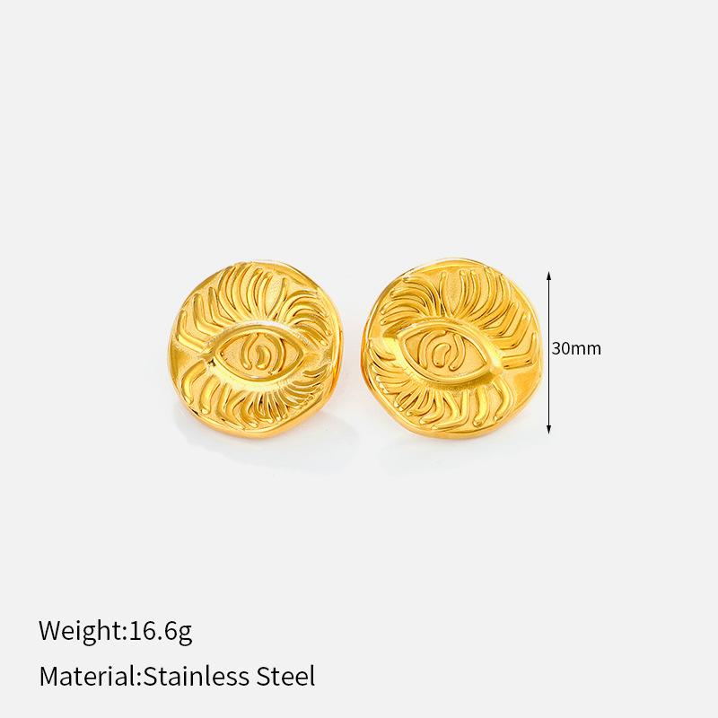 European and American exaggerated personality geometric earrings, new fashion high-end stainless steel earrings, stud earrings for women
