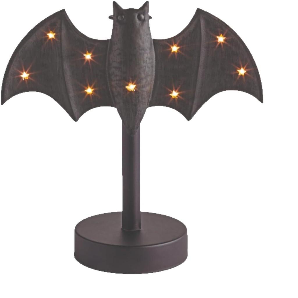 Halloween Witch Lamp Halloween Decor Resin Figurine With Battery Power For Spooky Table Display Bat