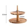 Abay Solid Wood Round Two-Tier Fruit & Snack Plate