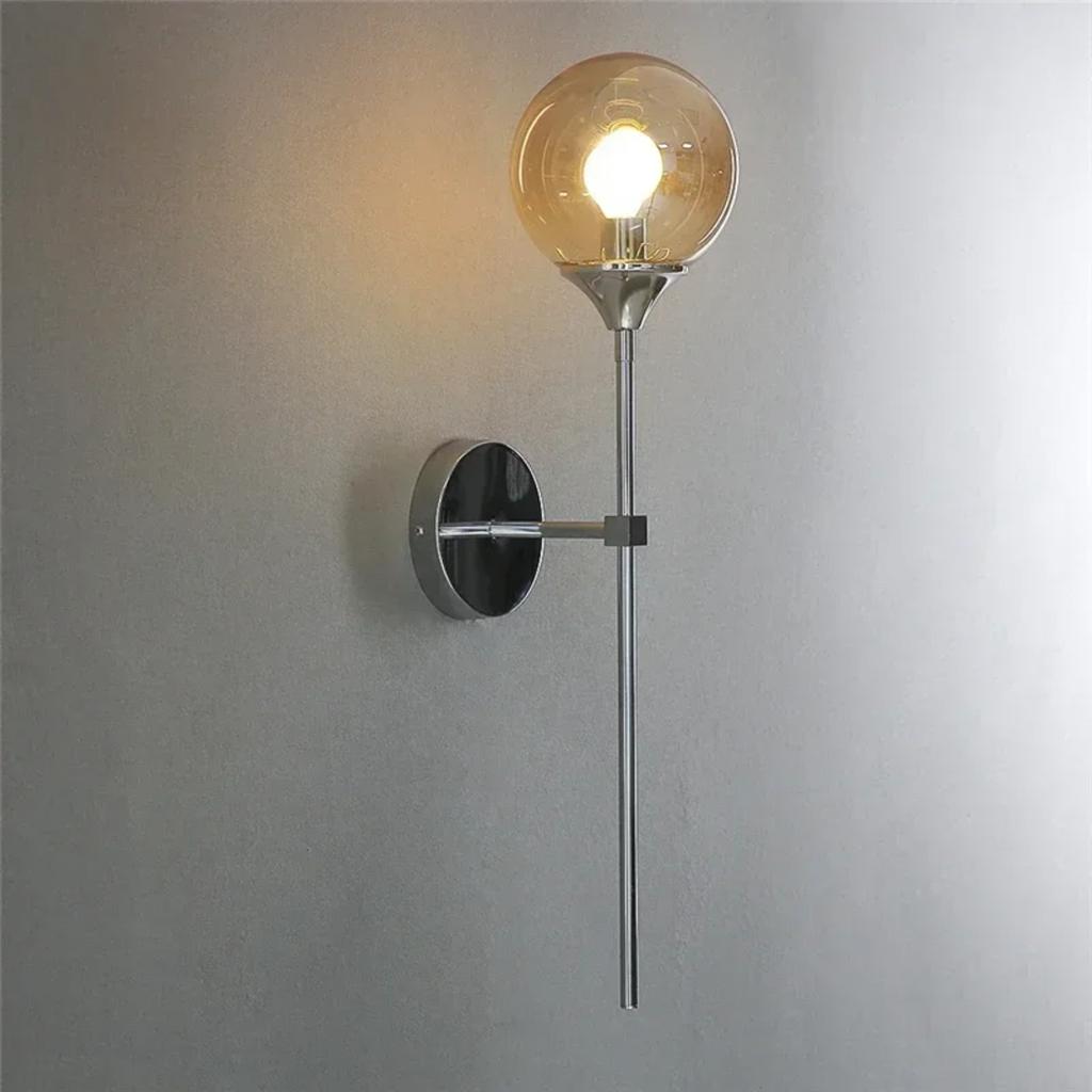 New High-Quality, Elegant, and Stylish Nordic Glass Ball Wall Lamps with a Modern Golden and Sleek Chrome Finish - Perfect for K
