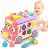 QuiExact Car Toy, Educational Toy for Babies, Montessori, Whack-a-Mole Game, Multifunctional Music Bus, Light and Sound Play Box, Action Game,