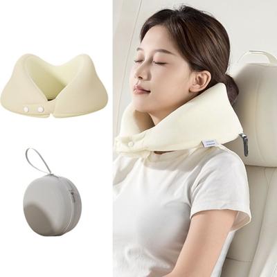 Oreiller de voyage cervical résistant Gain de place Oreiller de soutien cervical souple Amovible avec boîte de rangement Oreiller en U Voyage d'affaires
