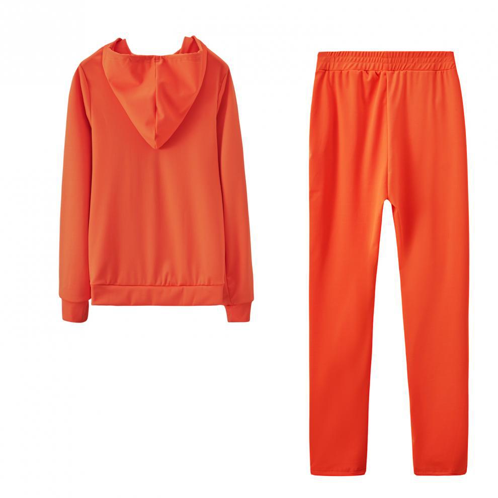 2025 Fall/Winter Women's Casual Solid Color Sportswear: Zipper Pocket Two-Piece Set