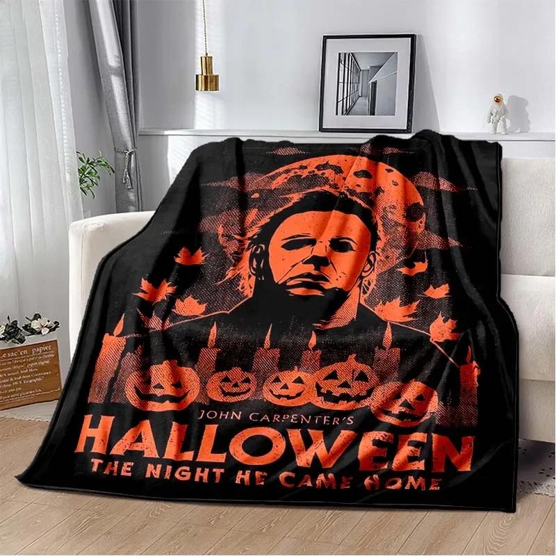 Horror movie character M-Michael Myers Halloween Home Bed Blanket Comfortable Portable Bedroom Sofa Picnic Blanket Gift