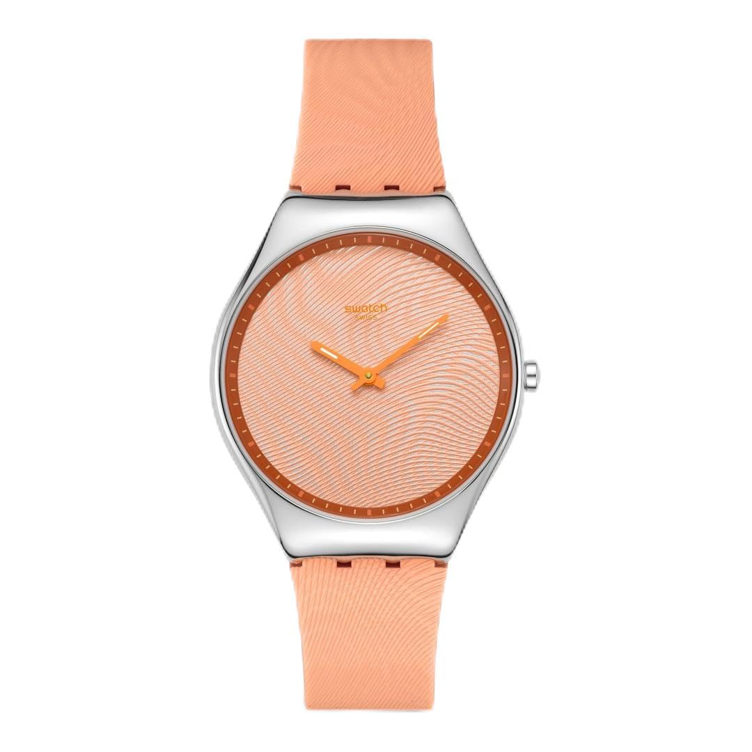 SKIN IRONY ИРИДЕСЦЕНТНО-ПЕРСИКОВЫЕ Часы SYXS166 Унисекс Взрослые Оранжевые [Swatch] оранжевый