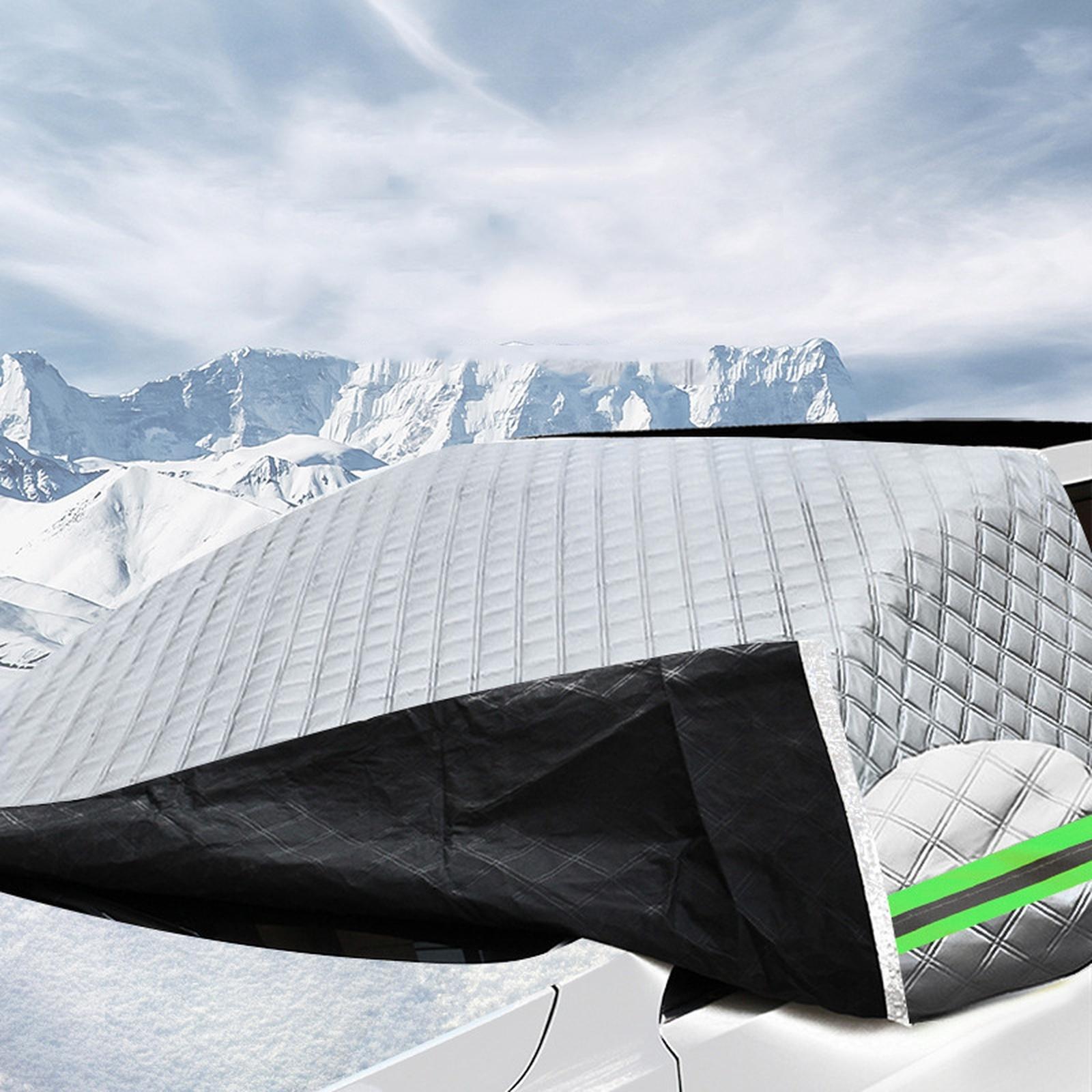 

4-Layer Car Windshield Snow Cover with Side & Reflective Strips one size белый