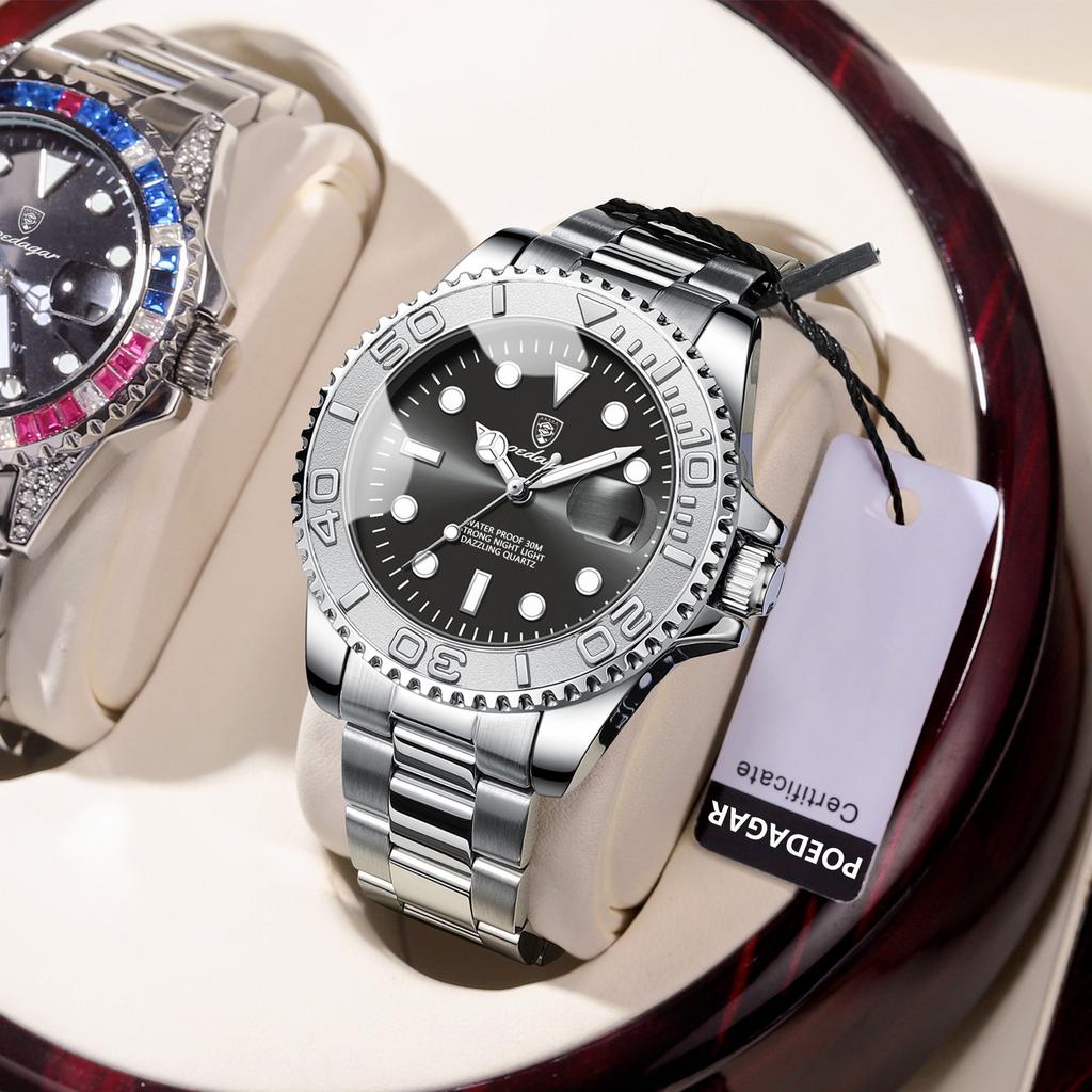 New Luxury High Quality Man Watch Waterproof Luminous Chronograph Date Men Watch Stainless Steel Quartz Men's Watches