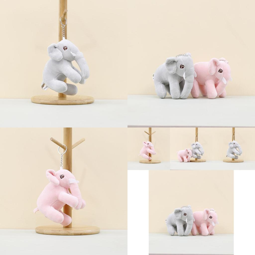 Charming Elephant Plush Keychain Cute Stuffed Animal Doll Perfect For Bag Accessories