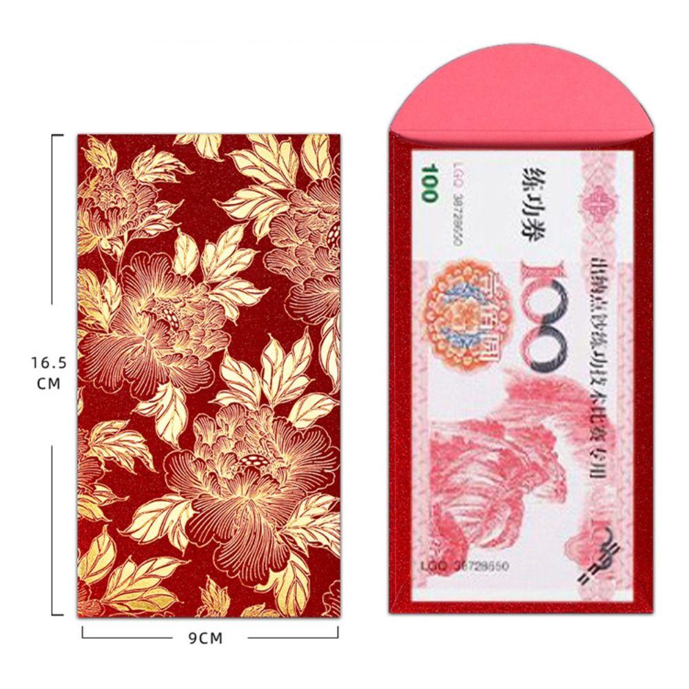 6Pcs Chinese Style Red Envelopes Gold Foil Design 2026 Luck Money Bag  Spring Festival