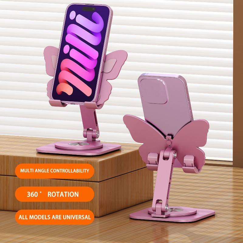1Pc Stylish 360 ° Adjustable Butterfly Phone Holder - Rugged Foldable Holder - Suitable for Phones and Tablets