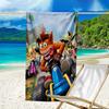 proof beach towel with a Crash Bandicoot pattern - soft,absorbent,quick-drying,machine washable - perfect for swimming,camping,bathing