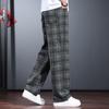Men's Retro Washed Plaid Straight Loose Cargo Pants