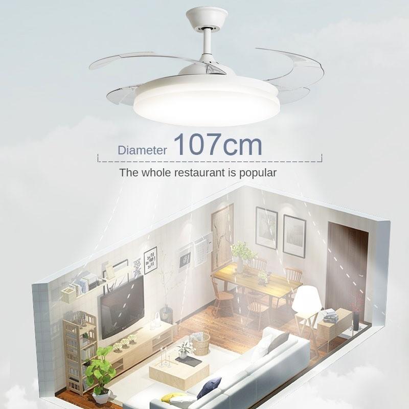 Intelligent Variable Frequency Integrated Ceiling Fan With Light Bedroom Invisible Silent Fan Light Simple Ceiling Fan Lamps With Remote Control