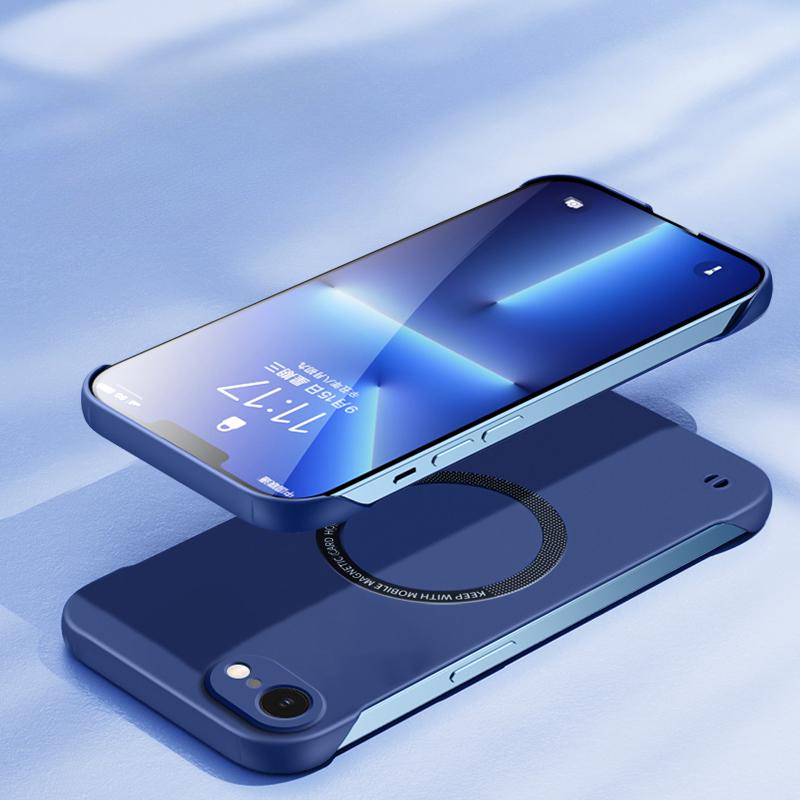 Cover For Magsafe Magnetic Frameless Case for iPhone 16 E 16 Pro Max Hard Matte Wireless Charging Back Cover Shell For Apple 16 Pro Max Capa Cover
