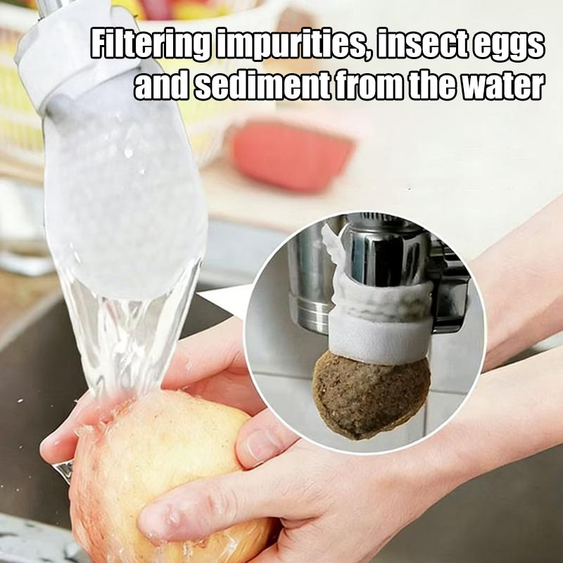 50Pcs Faucet Filter Cotton,Anti-splash Removes Sand Filters With T-strap ,Water Purification Socks For Tap Water Rust Removal