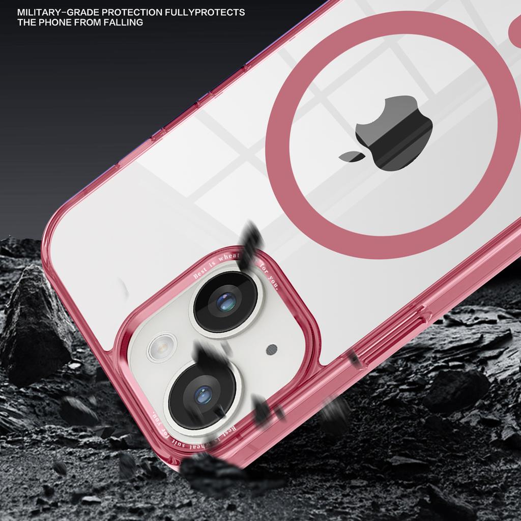 Magnetic Case Compatible with MagSafe for iPhone 14/13,Transparent PC+TPU Phone Back Cover