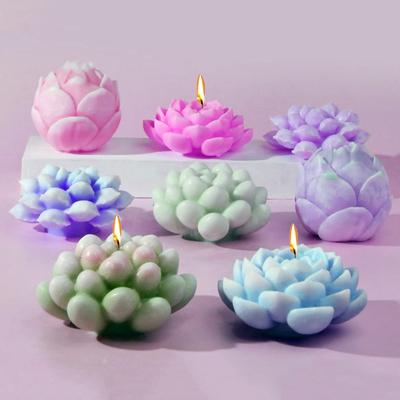 DIY Succulent Flower Silicone Candle Molds 3D Rose Flower Soap Gypsum Crafts Resin Mold DIY Chocolate Dessert Cake Baking Tools