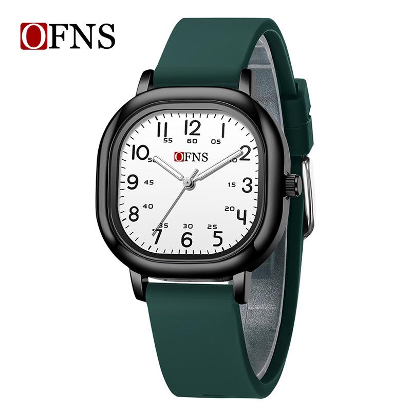 Oufanni Student Exam Watch: Silent Quartz Square Wristwatch with Night Light for Boys & Girls
