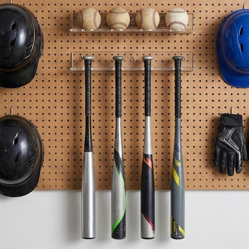 2pcs Clear Acrylic Wall Mount Baseball Display Rack Securely Hold 4 Baseball for Collection Showcase