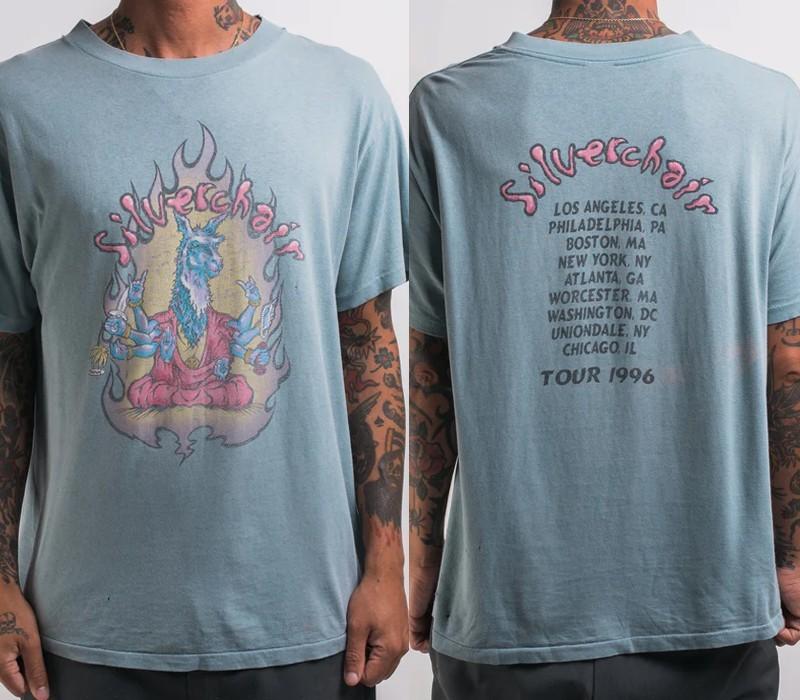 1996 Silverchair Tour TShirt 2 sided Light blue tee Men Women NH10965 Unisex T-Shirt M