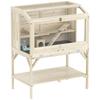 Hamster cage, 2 levels, small animal cage with storage compartment, accessories, 84 x 53 x 110 cm, natural wood
