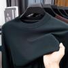 2025 Men's Lightweight Solid Color Round Neck Sweater, Long-Sleeved Knit for Spring/Autumn