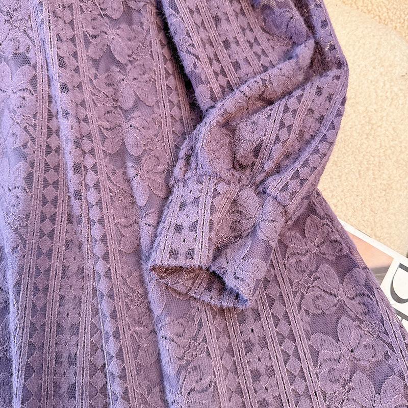 Frühlings-Freizeitkleid für Damen in Übergröße, figurschmeichelnd, mit hochwertigem Spitzenrock