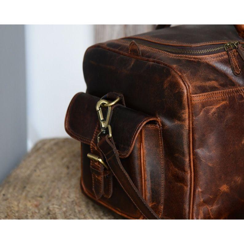 Leather Duffle Bag/Valentines Gifts For Him/Leather Weekender Bag For Men/Carry On Leather Holdall/Overnight Travel Bag For Men