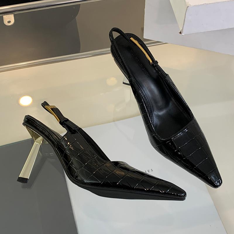 Fashion Wine Red Footwear Pumps Women 9cm Super High Heels Shoes Female Pointed Toe Fashion Metal Buckle Ladies Heels Shoes 2025