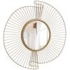 Round Decorative Mirror 60 Cm with 360 Degrees Mounting, Modern Metal Wall Decoration with Pleated Details, Gold