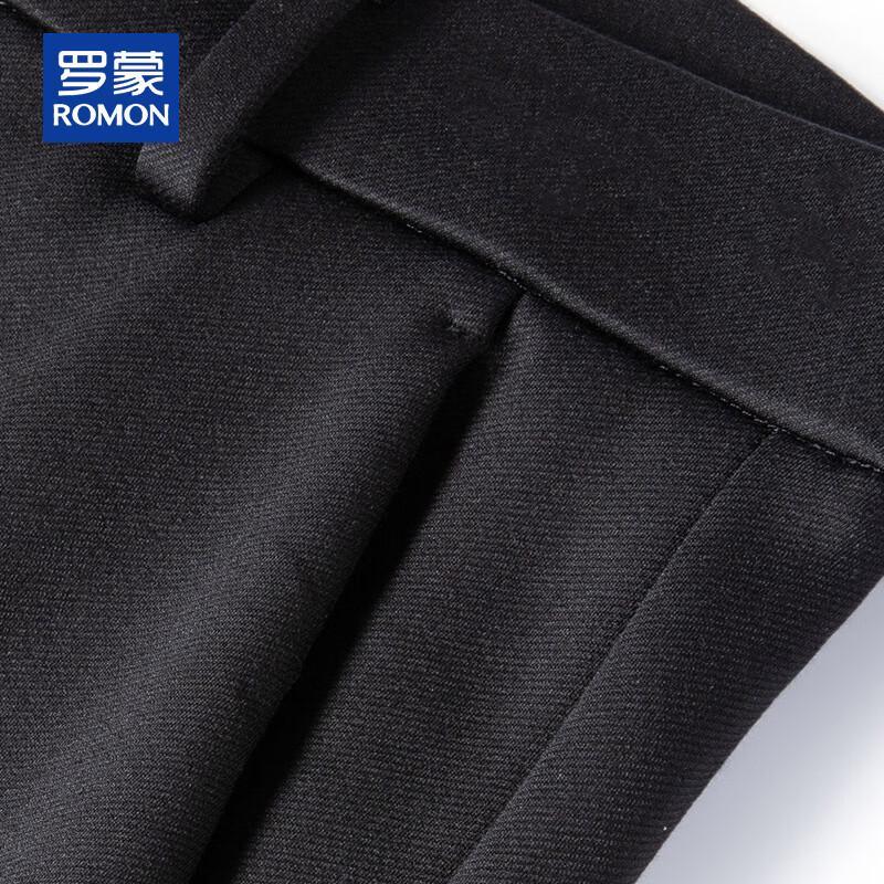 ROMON Men's Straight-Leg Wool Blend Casual Trousers