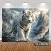 Asiatischer Stil Weißer Tiger Malerei Wandkunst Chinesische Zen-Landschaft Moderne Heimdekoration 2D-Druck Wandbild Wohnzimmer Dekoration