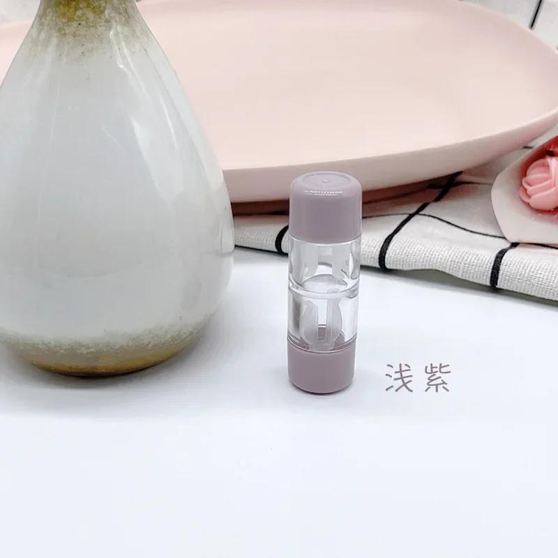 Portable Colored Contact Lens Cases for Travel L+R Lens Holder Transparent Eyes Contacts Travel Kit Holder Lens Container