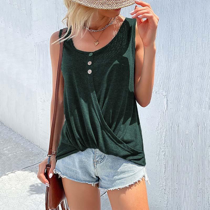 QICED Bluse e Camicie Casual da Donna con Scollo a U Senza Maniche