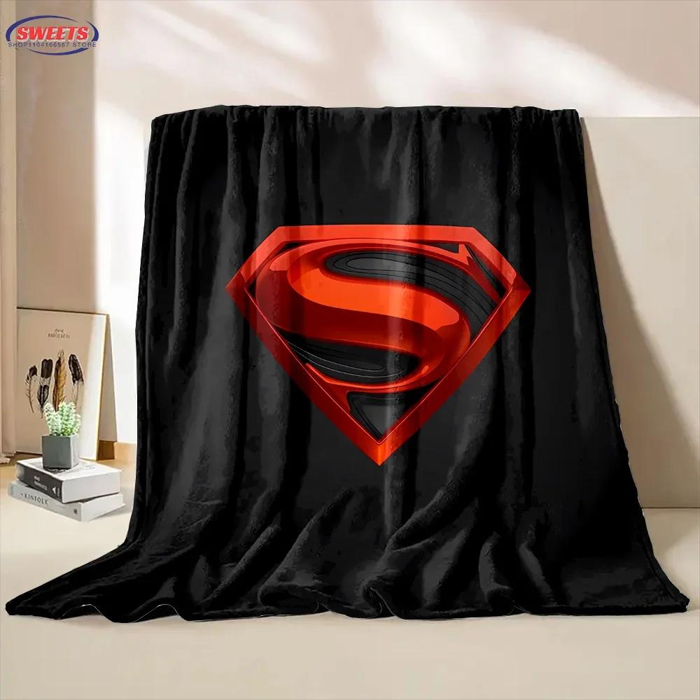 New Arrive Classic Superman Logo Blanket Sofa Bed Cover Four Season Soft Fluffy Quilt Blanket Flannel Throw Outdoor Leisure Nap