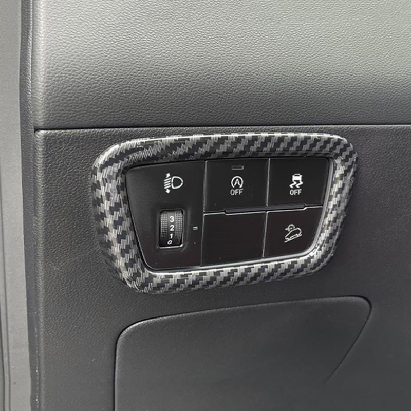 Pre Hyundai Tucson NX4 2022 2023 Hybrid N Line ABS Carbon Fiber Tlačidlo nastavenia svetlometov Ozdobný kryt Príslušenstvo