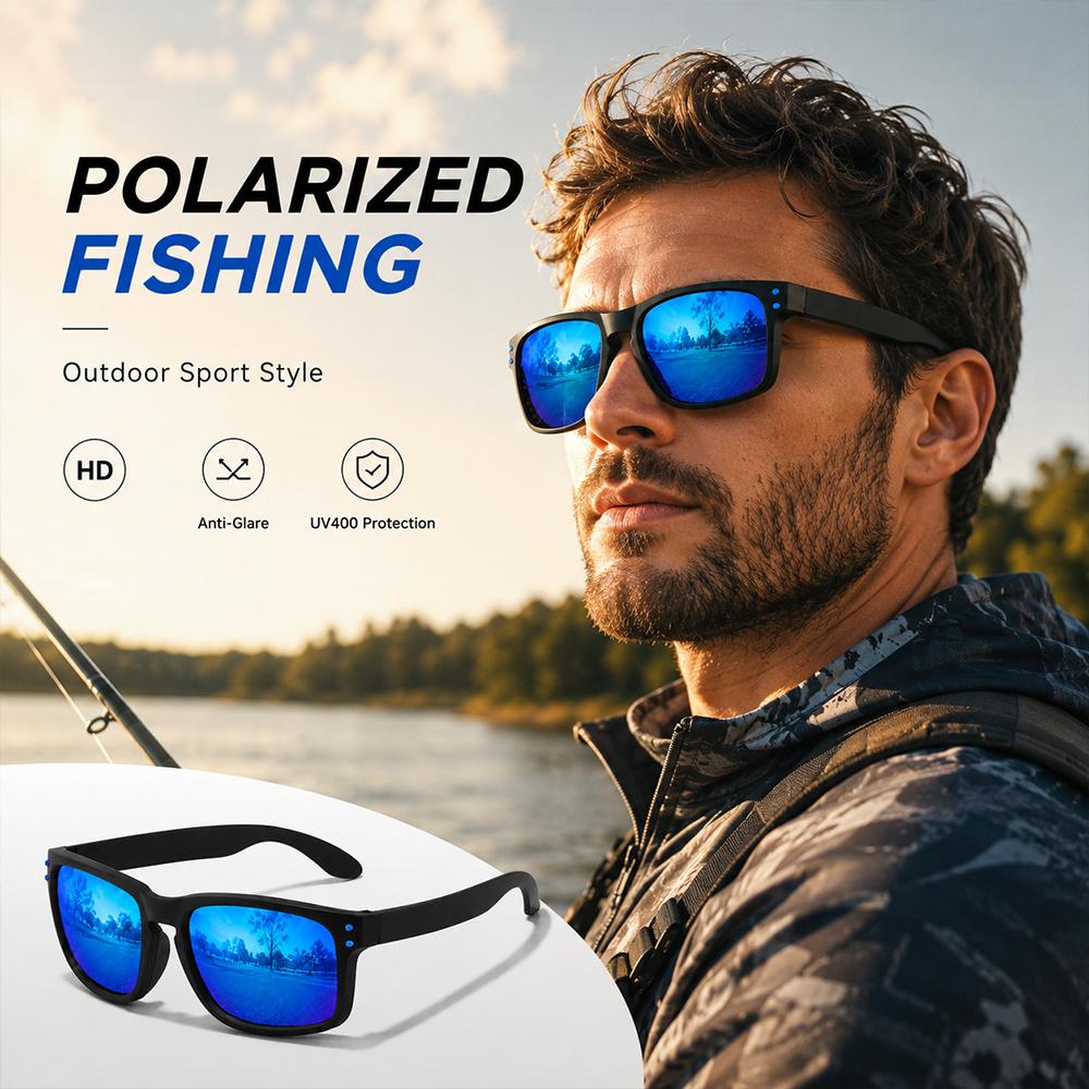 Fashion Polarized Square Sunglasses Men Women UV400 Protection Driving Cycling Fishing Outdoor Shades Sun Glasses