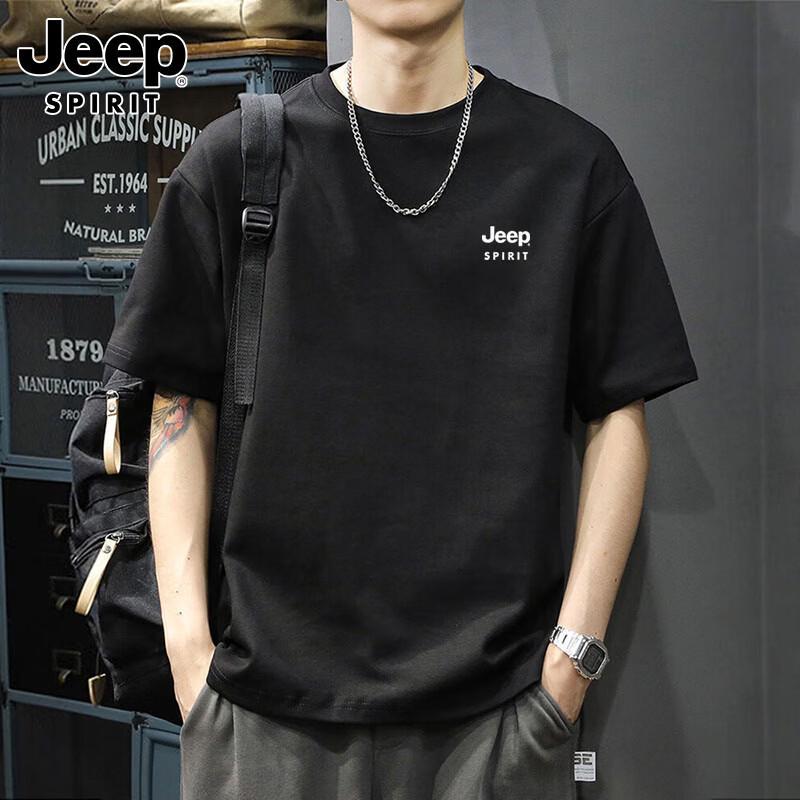 JEEP SPIRIT Men s Pure Cotton Heavyweight Short Sleeve T-Shirt 2XL